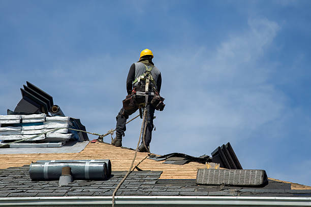 Professional Gutter Installation technician working in Port Sanilac, MI